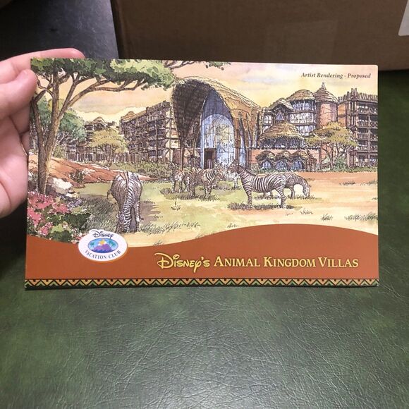 New Oversized Disney’s Animal Kingdom Villas Postcard, Vacation Club; Zebras - Picture 1 of 11